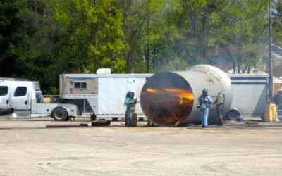 Adamo Group Torch Cutting A Tank For Scrap