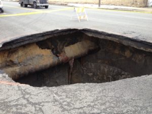 Sinkhole At Linwood And Monterey In Detroit