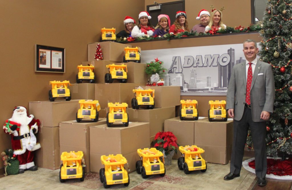Adamo Preps Toys For Tots Donation