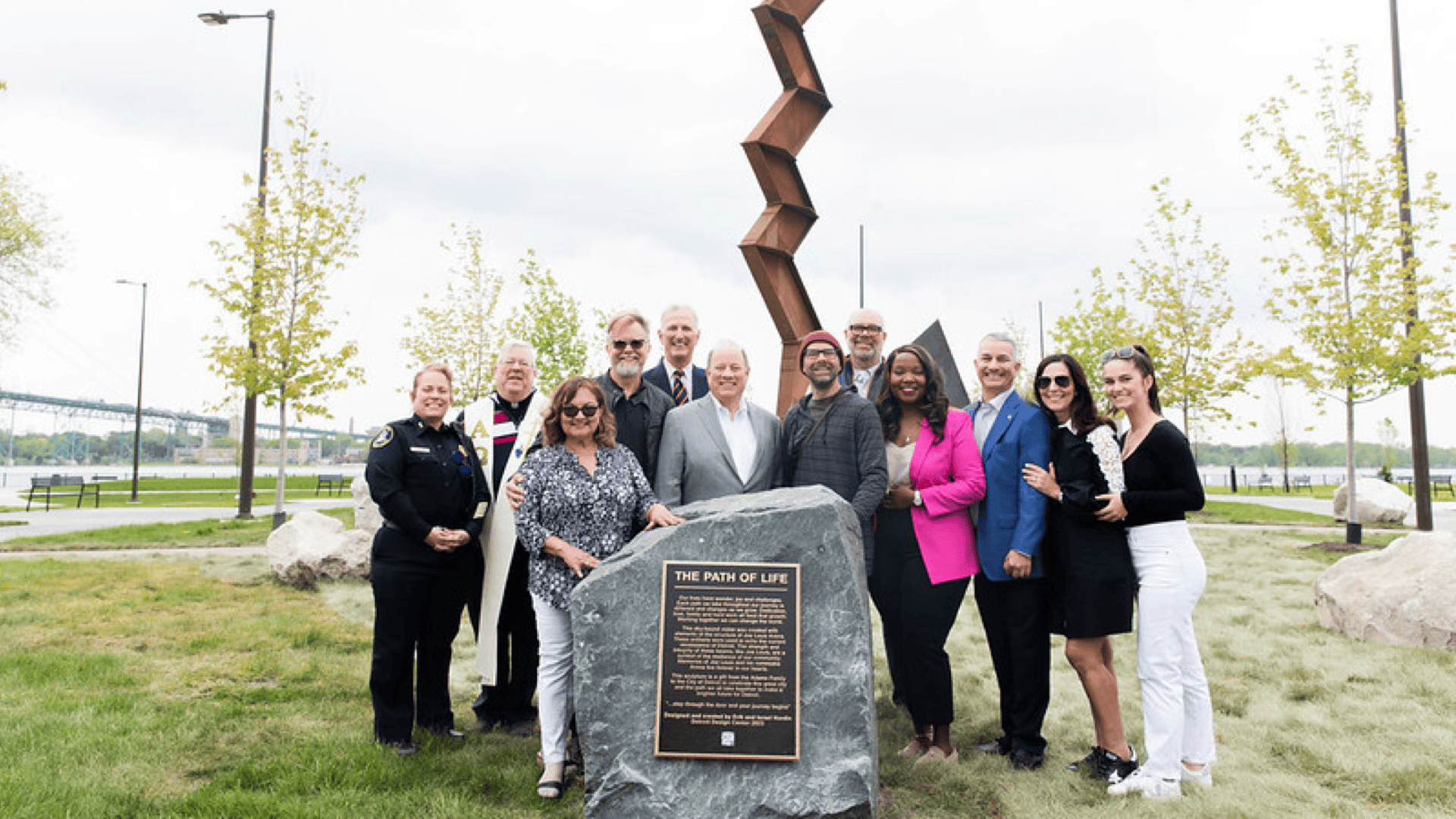 Adamo dedicates piece of art to John T. Adamo Sr. and John T Adamo Jr.